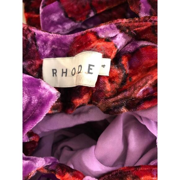 Rhode Jemima Dress Floral Midi Purple 4 - Picture 13 of 16